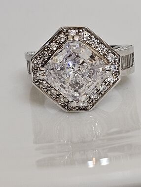 Genuine Michael Valittuti White Zircon Ring Palladium Sterling Silver Size 7!